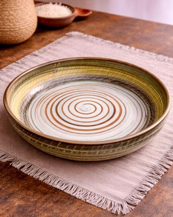 Earthy Spiral - Deep Serving Dish