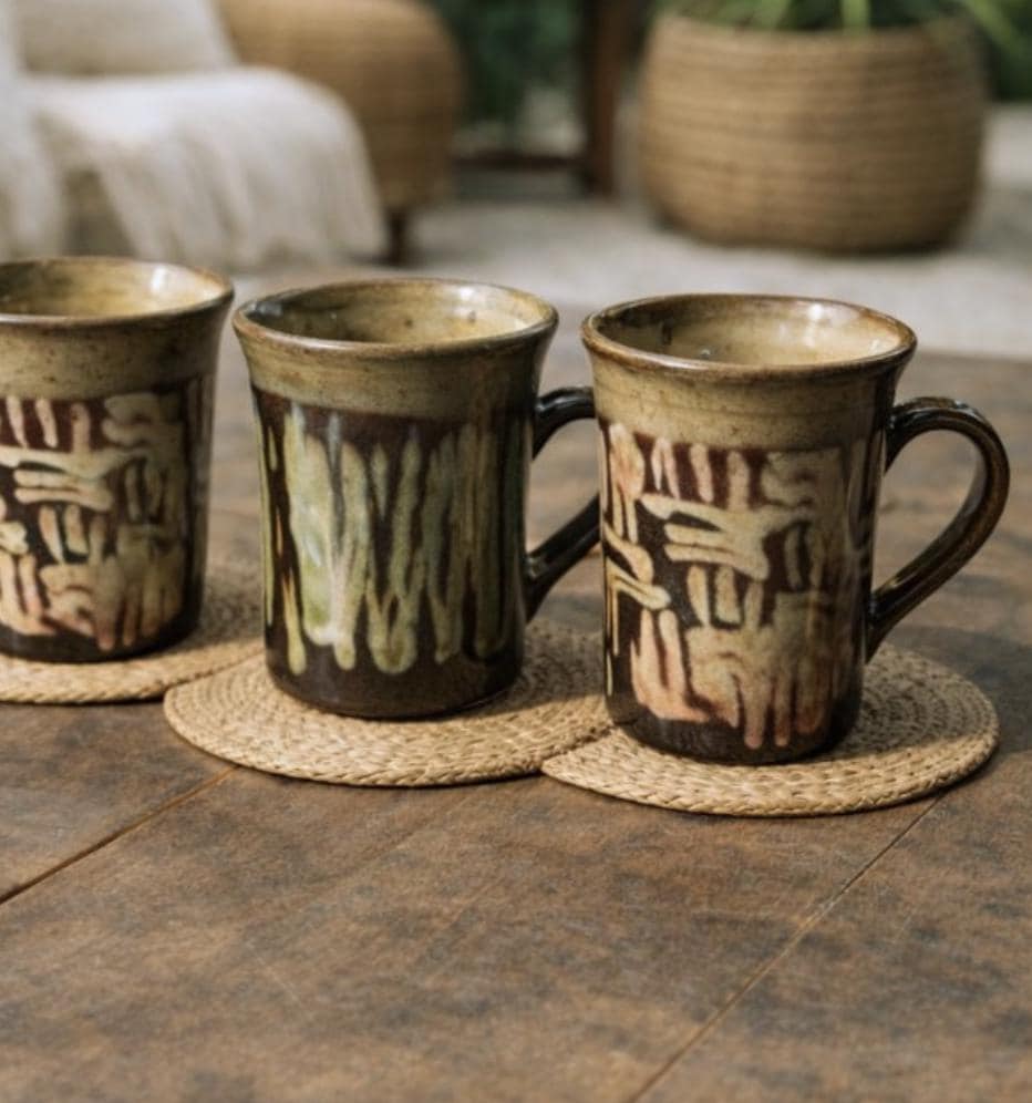 Lotus-Shaped Mug | Earthy Palette | for Coffee, Tea | Dishwasher and Microwave-Safe
