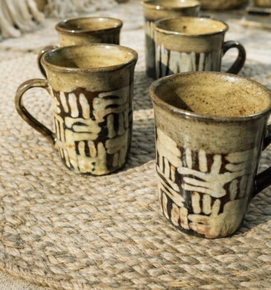 Lotus-Shaped Mug | Earthy Palette | for Coffee, Tea | Dishwasher and Microwave-Safe