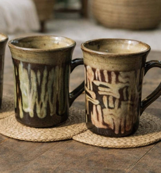 Lotus-Shaped Mug | Earthy Palette | for Coffee, Tea | Dishwasher and Microwave-Safe